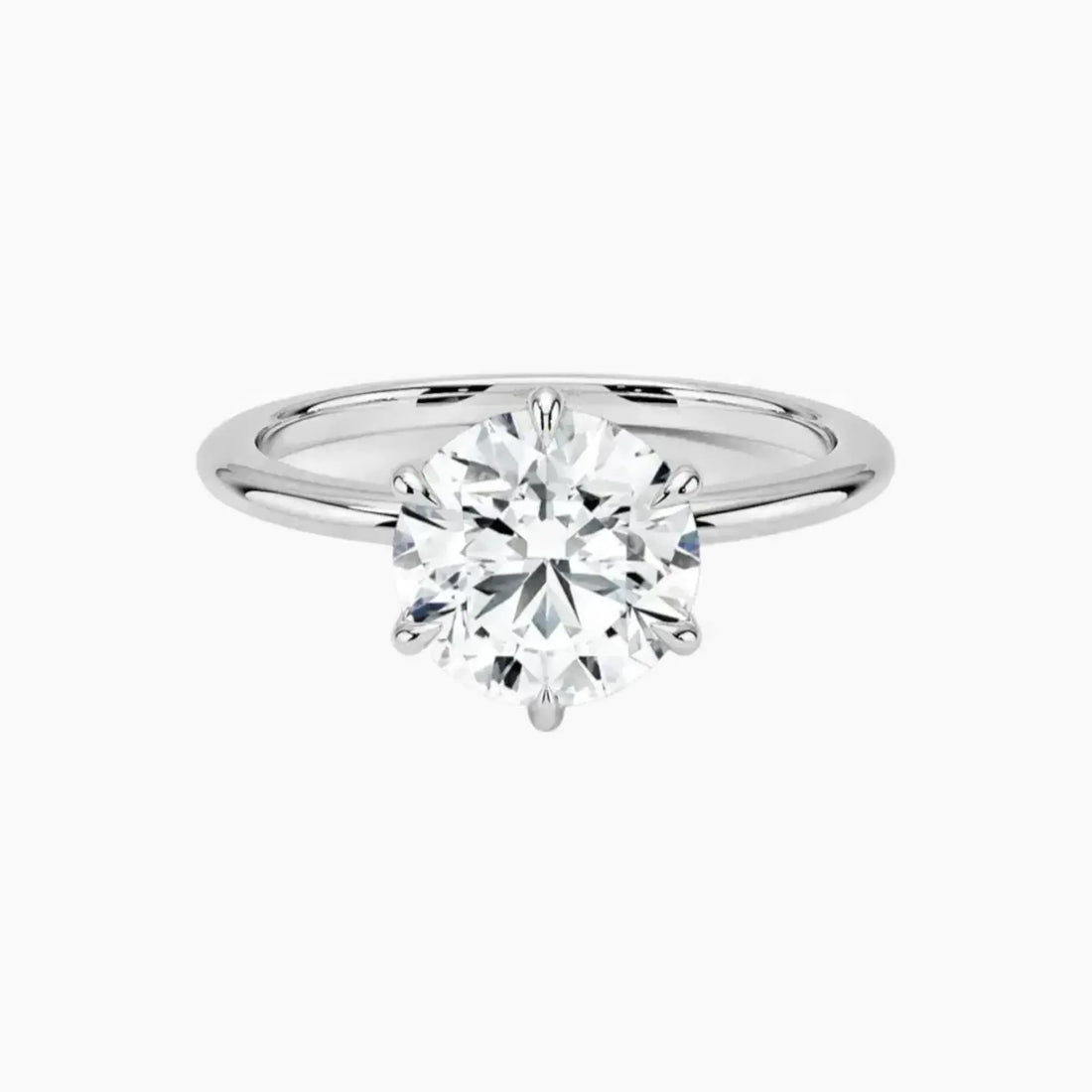 Faye Round Solitaire 2 Carat Lab Grown Diamond Engagement Ring in 18K Rose Gold