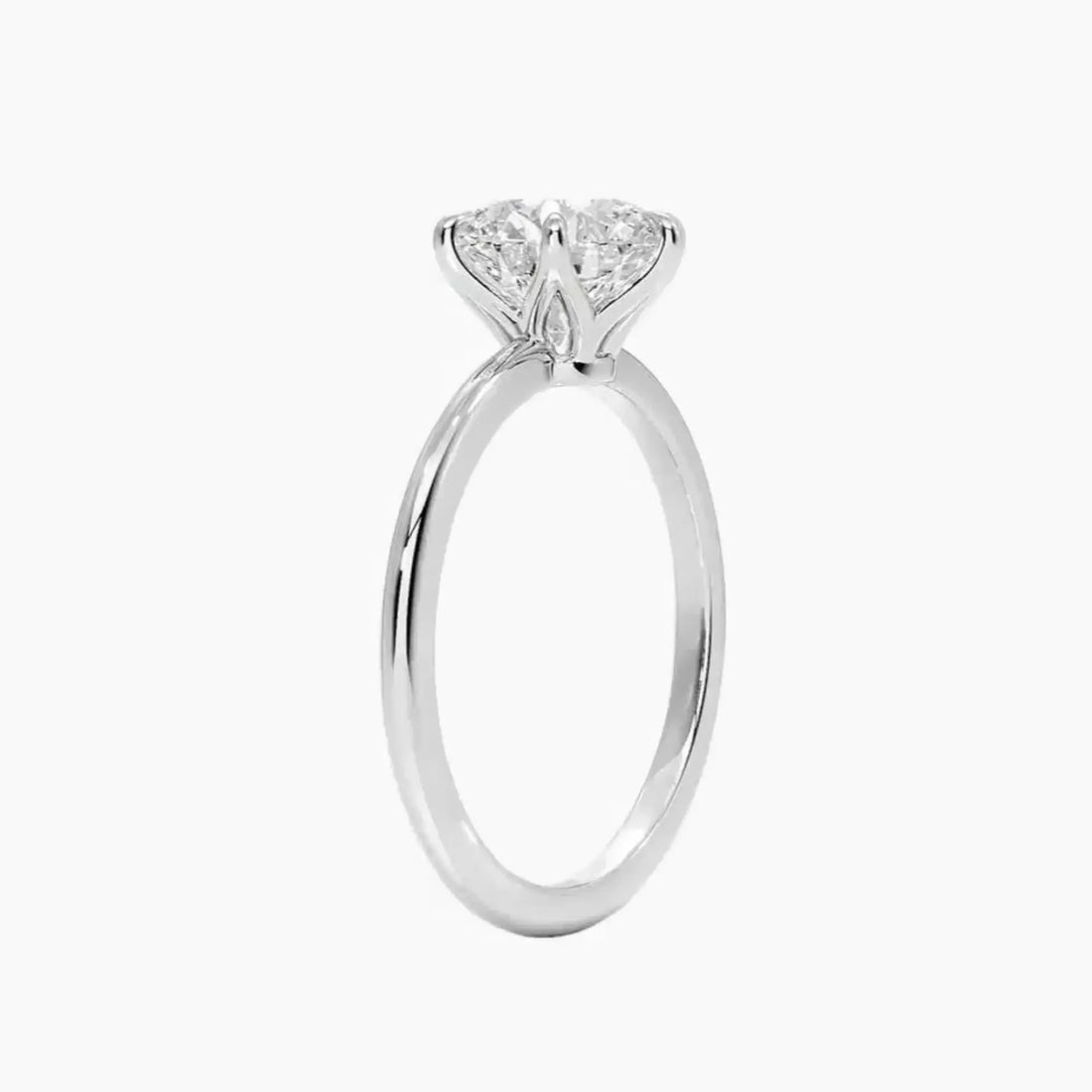 Faye Round Solitaire 1 Carat Lab Grown Diamond Engagement Ring in 18K White Gold