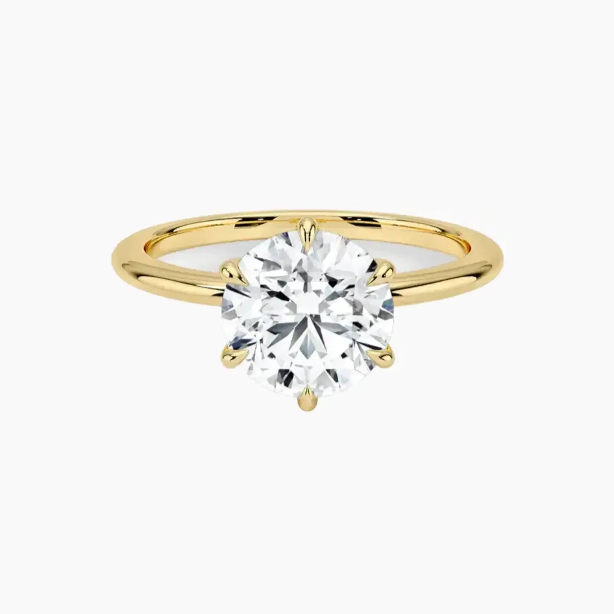 Faye Round Solitaire Diamond Ring Setting in 18K Rose Gold