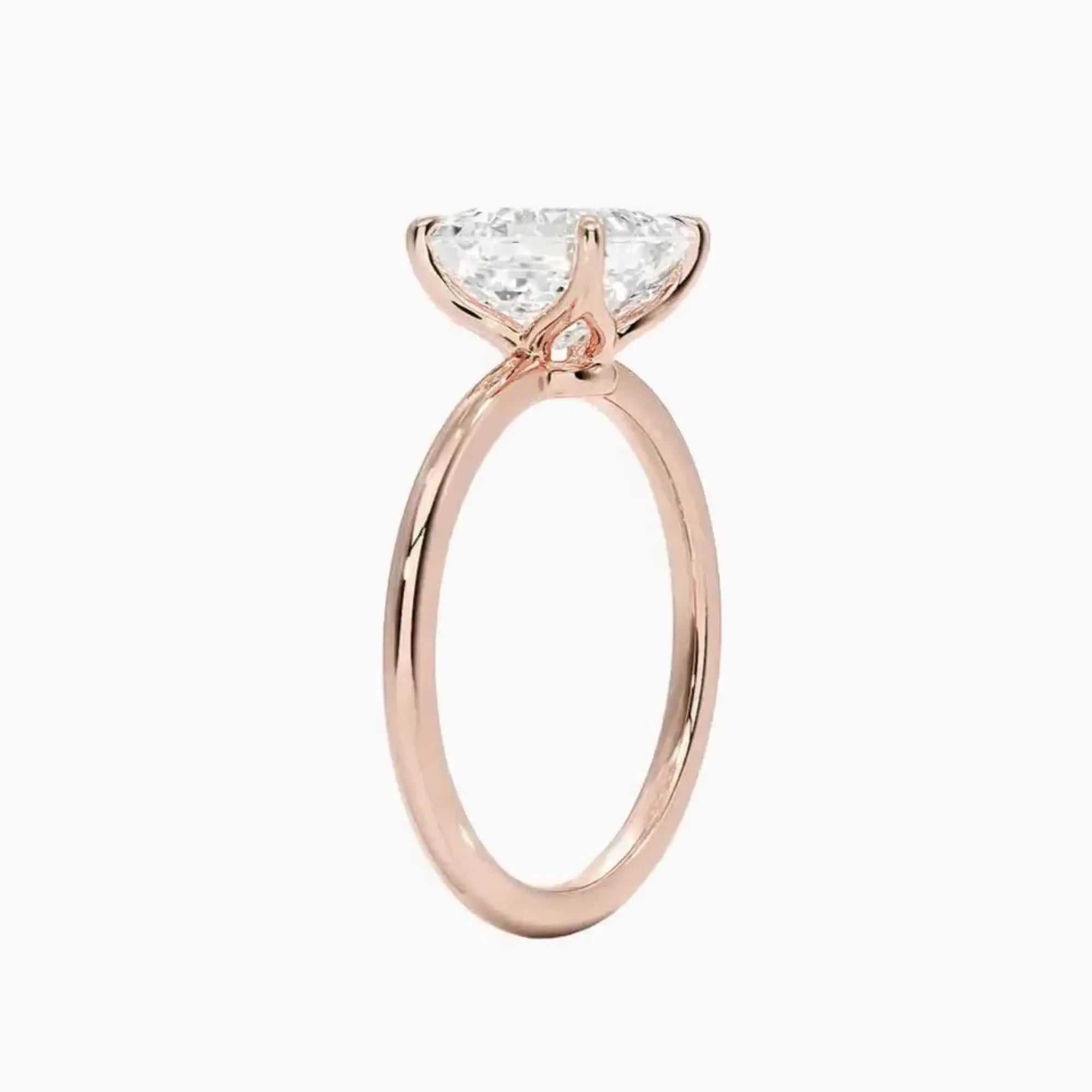 Brielle Asscher Solitaire Diamond Ring Setting in 14K Rose Gold