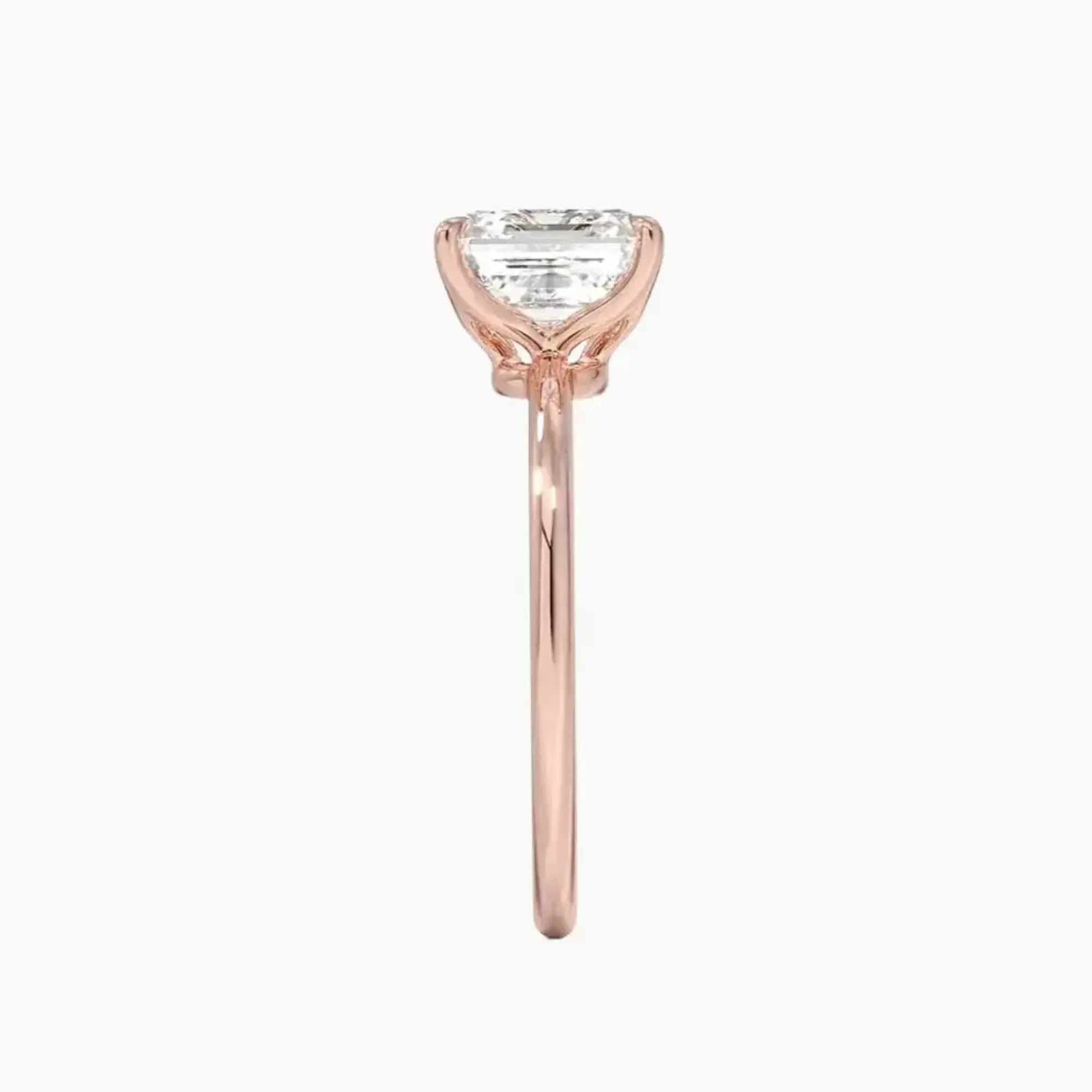 Brielle Asscher Solitaire 3 Carat Lab Grown Diamond Engagement Ring in 14K Yellow Gold
