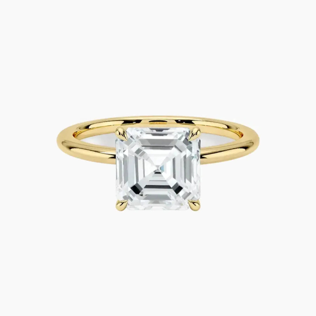 Brielle Asscher Solitaire Diamond Ring Setting in 14K Rose Gold