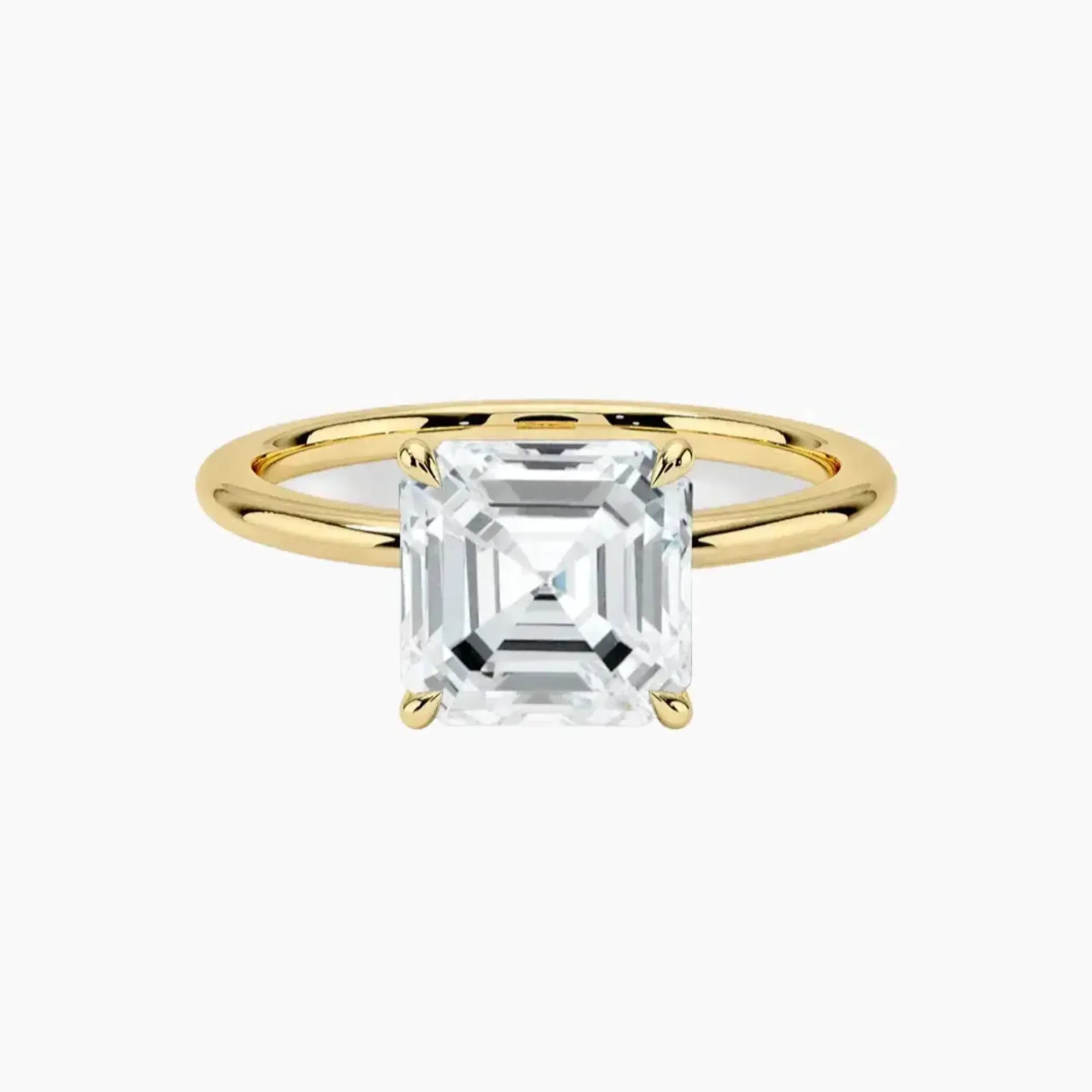 Brielle Asscher Solitaire 2.5 Carat Lab Grown Diamond Engagement Ring in 14K White Gold