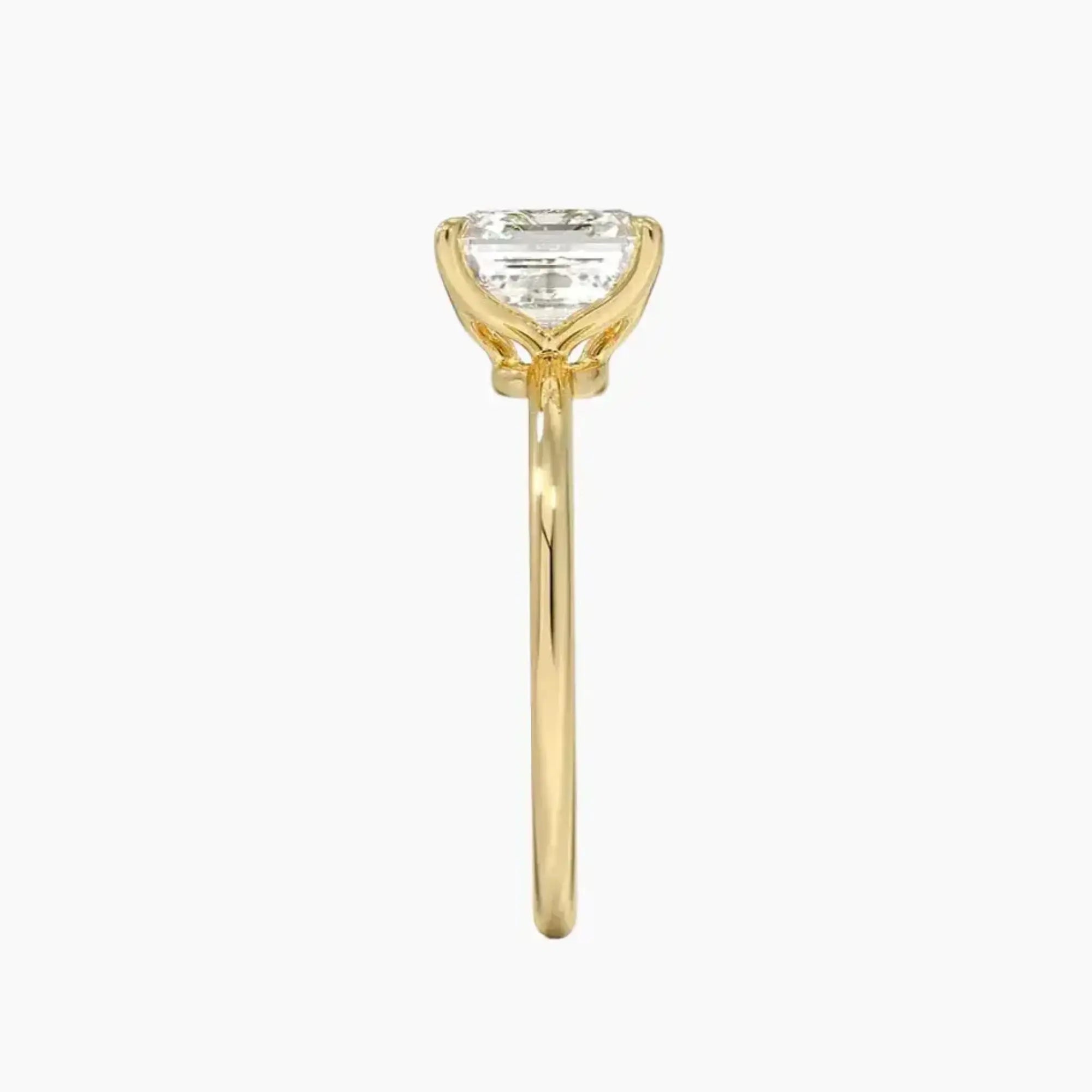Brielle Asscher Solitaire Diamond Ring Setting in 14K White Gold