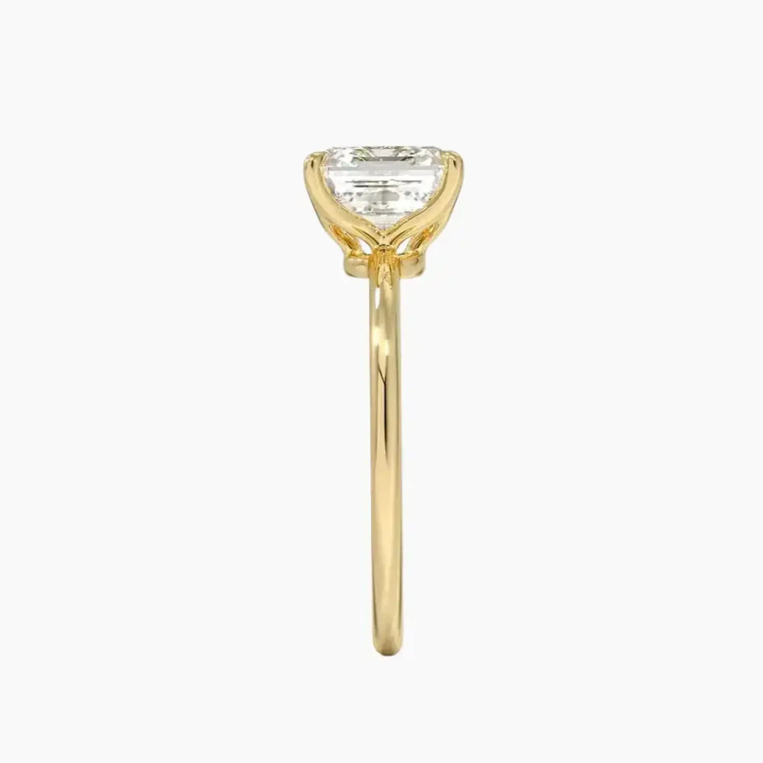 Brielle Asscher Solitaire 2 Carat Lab Grown Diamond Engagement Ring in 18K White Gold