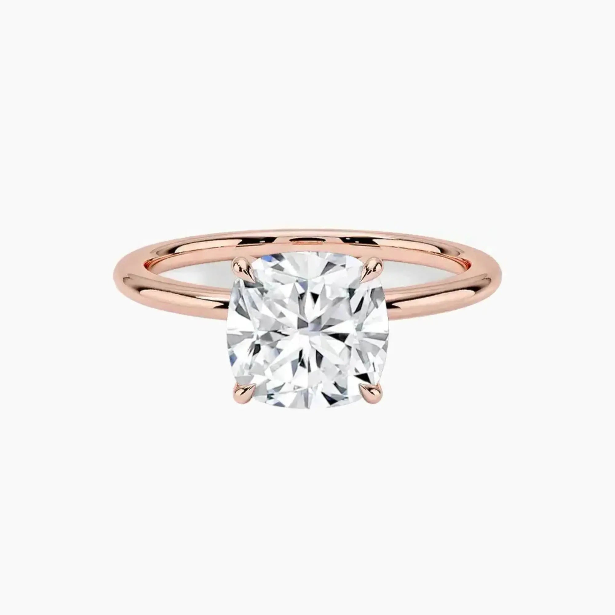 Brielle Cushion Solitaire 2 Carat Lab Grown Diamond Engagement Ring in 14K Yellow Gold