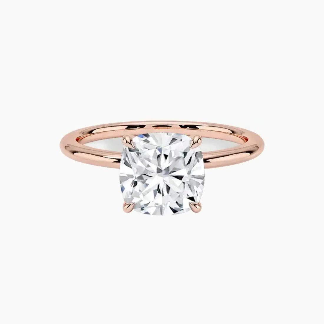 Brielle Cushion Solitaire Diamond Ring Setting in 14K Rose Gold