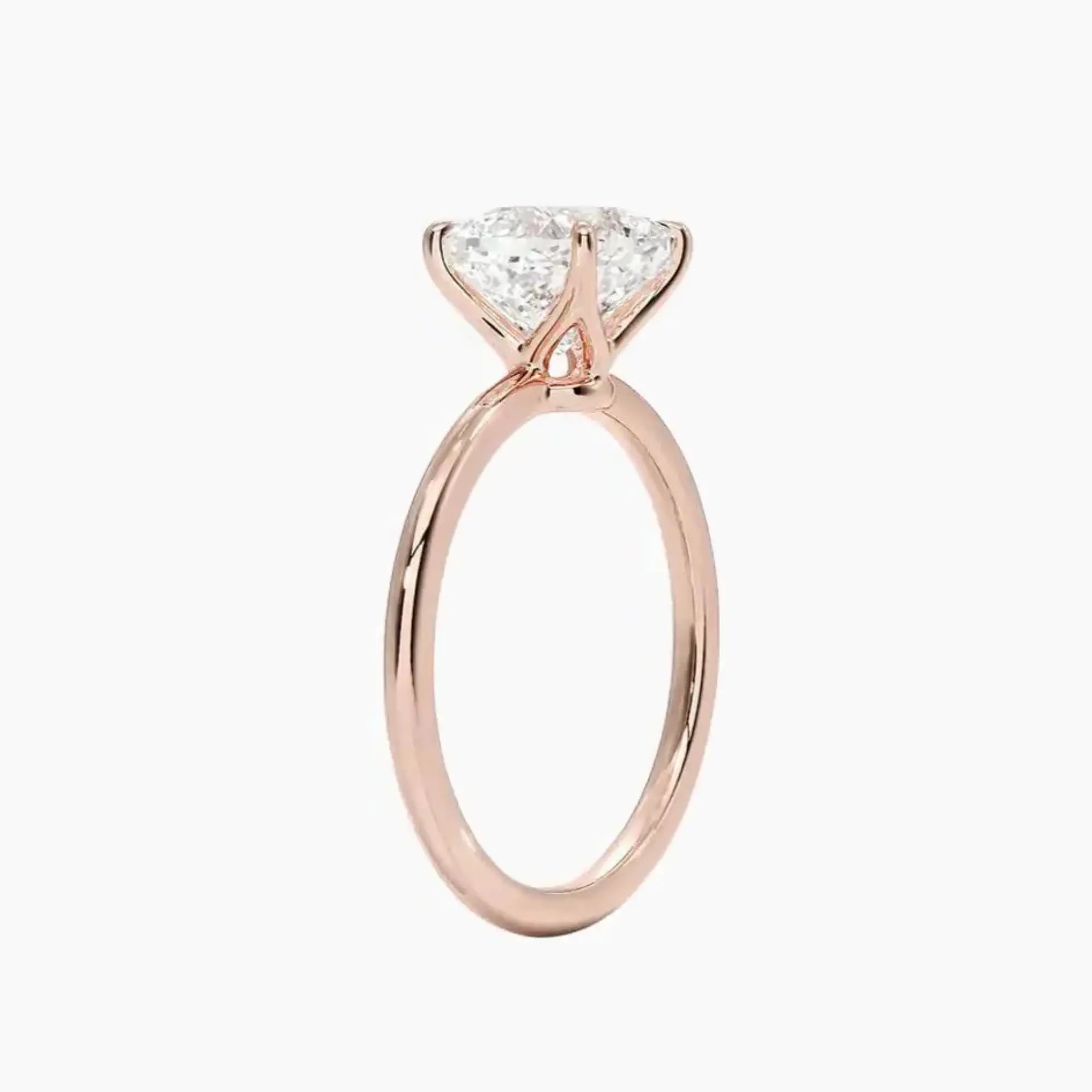 Brielle Cushion Solitaire 3 Carat Lab Grown Diamond Engagement Ring in 18K White Gold