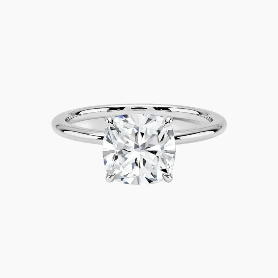 Brielle Cushion Solitaire Diamond Ring Setting in 14K White Gold