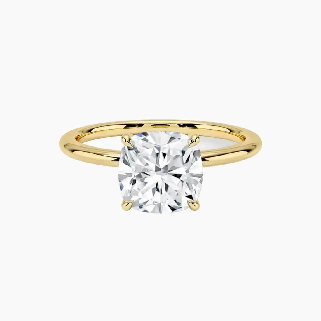 Brielle Cushion Solitaire Diamond Ring Setting in 18K White Gold