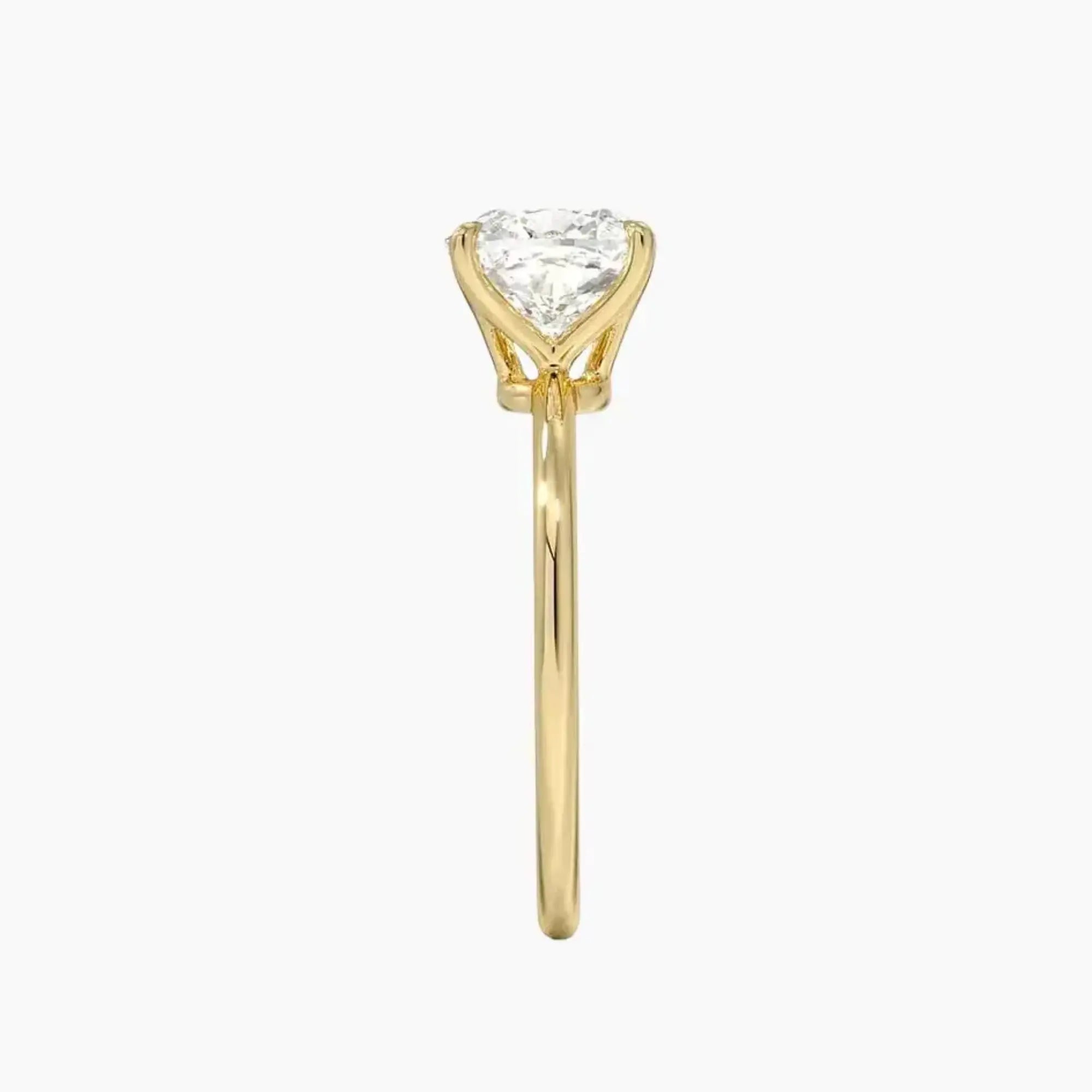 Brielle Cushion Solitaire 1 Carat Lab Grown Diamond Engagement Ring in 18K Yellow Gold