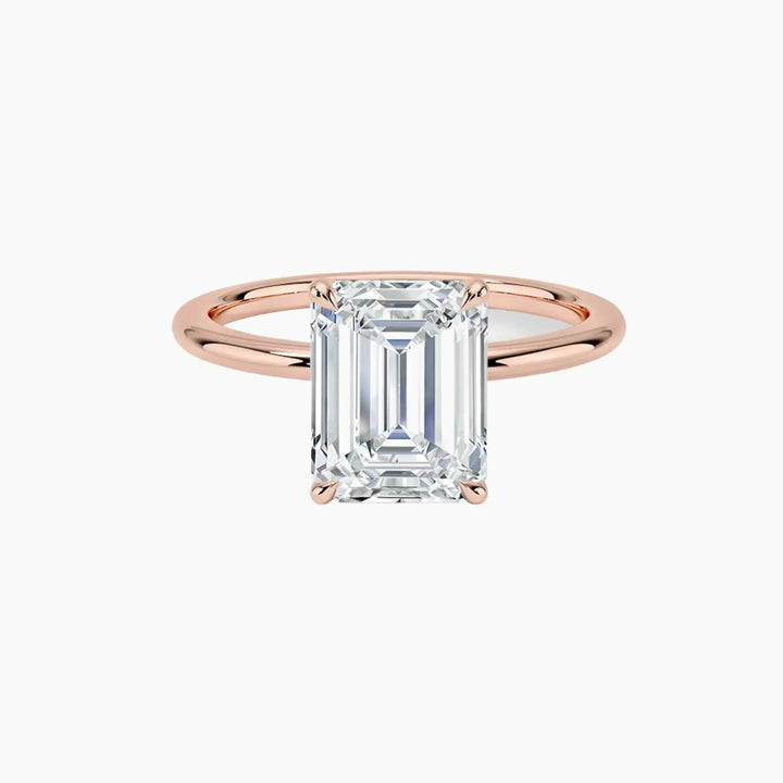 Brielle Emerald Solitaire 1.5 Carat Lab Grown Diamond Engagement Ring in 18K Rose Gold