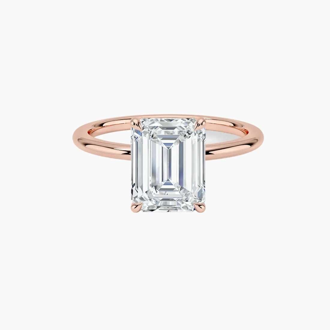 Brielle Emerald Solitaire 2.5 Carat Lab Grown Diamond Engagement Ring in 14K Yellow Gold