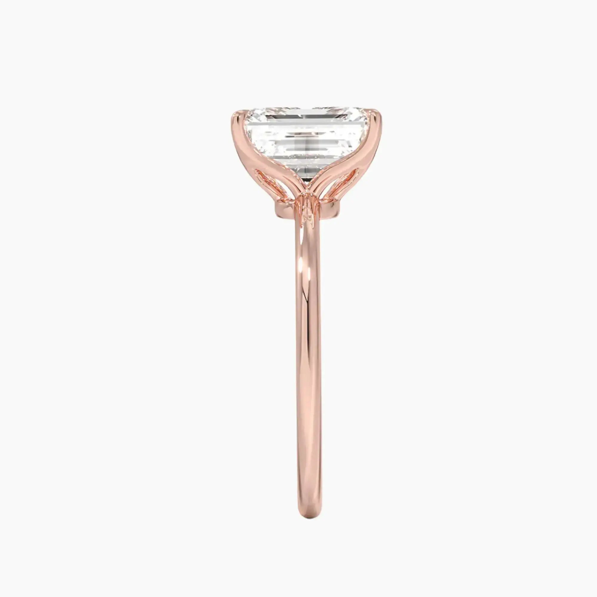 Brielle Emerald Solitaire 1.5 Carat Lab Grown Diamond Engagement Ring in 18K Rose Gold