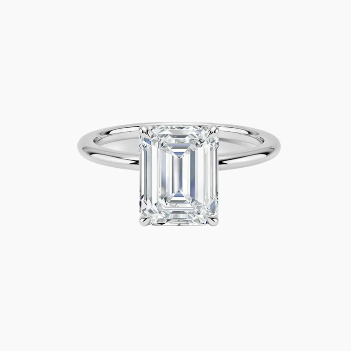 Brielle Emerald Solitaire 1.5 Carat Lab Grown Diamond Engagement Ring in 14K White Gold
