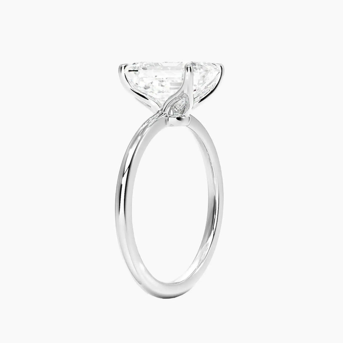 Brielle Emerald Solitaire Diamond Ring Setting in 14K Rose Gold