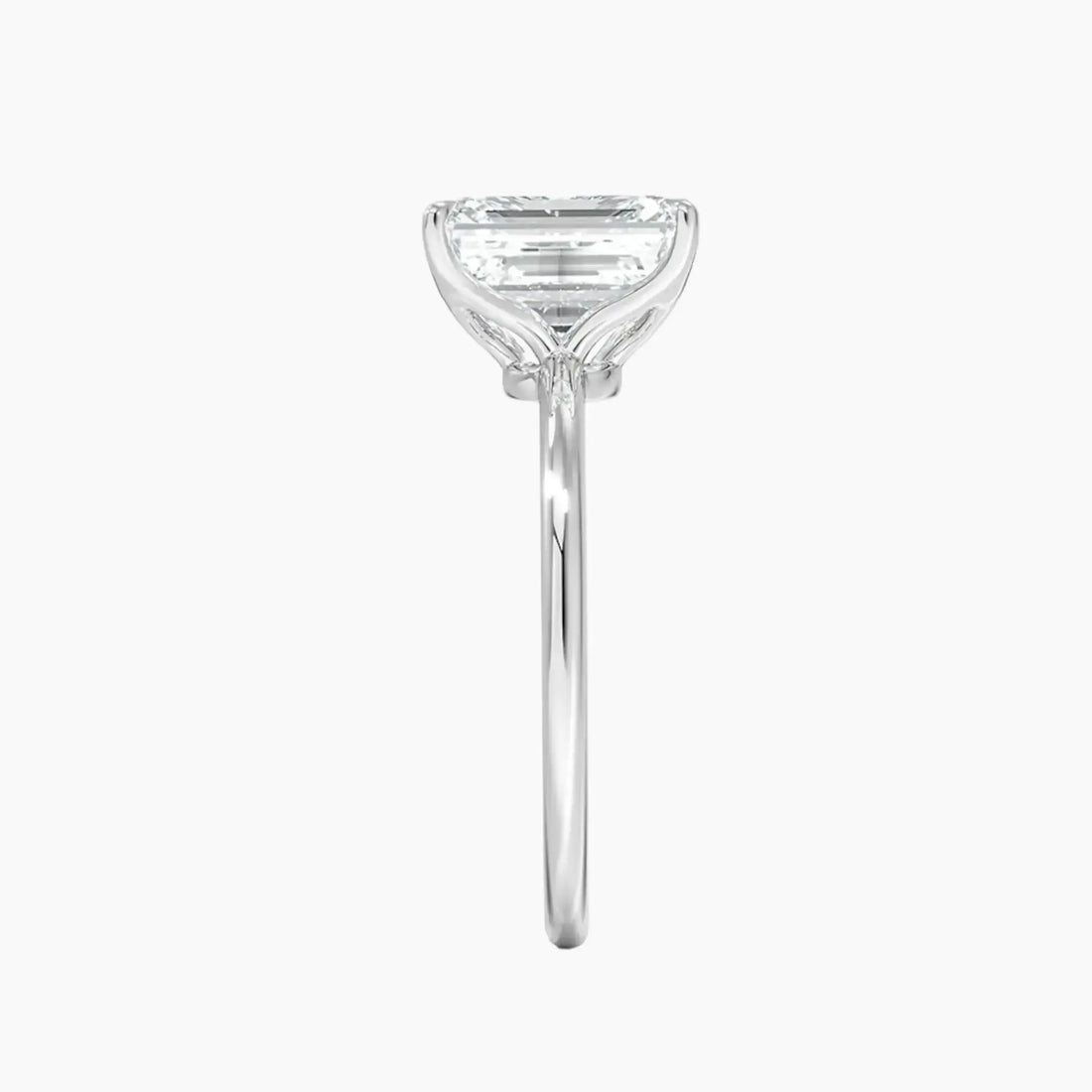 Brielle Emerald Solitaire 1 Carat Lab Grown Diamond Engagement Ring in 18K White Gold