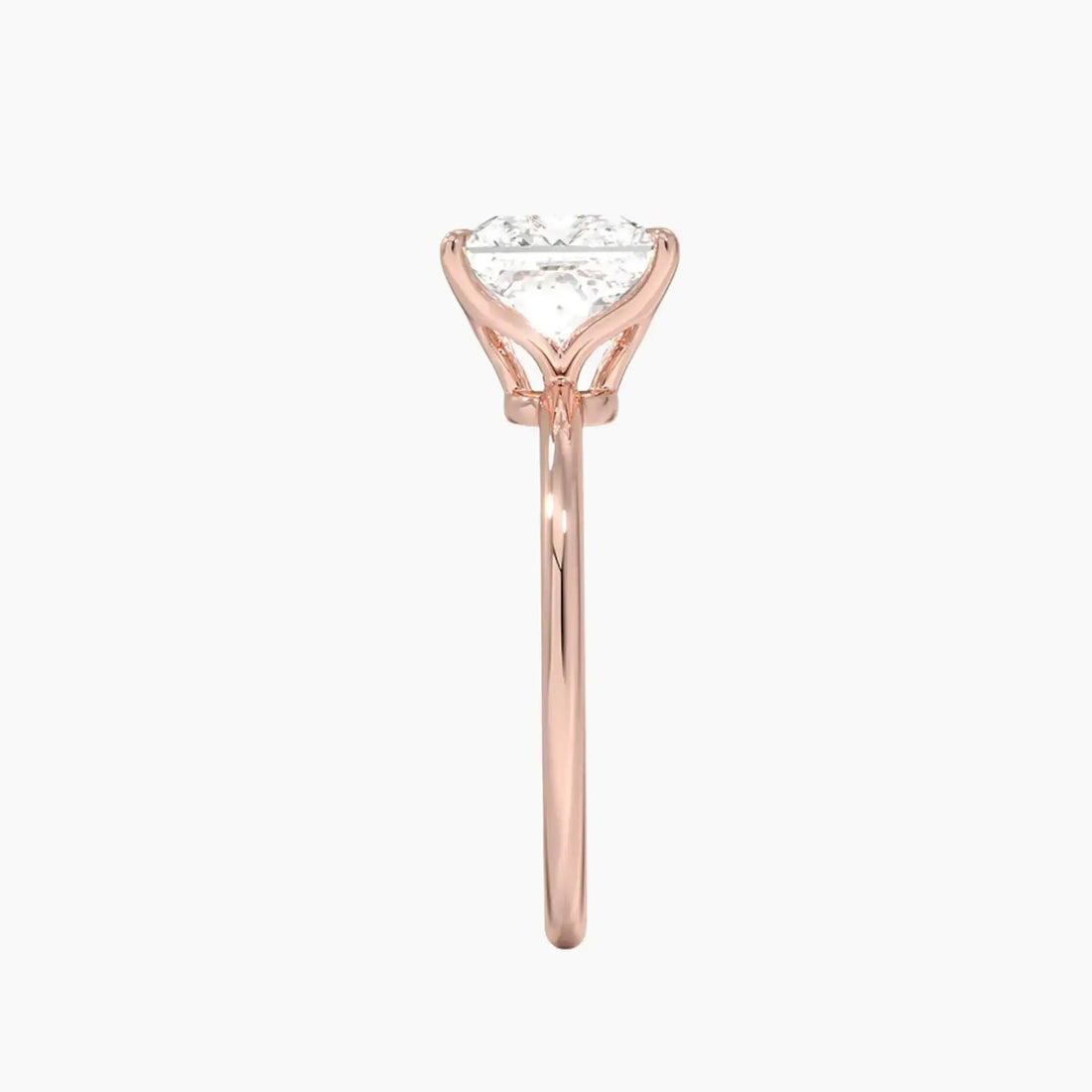 Brielle Princess Solitaire Diamond Ring Setting in 14K Yellow Gold