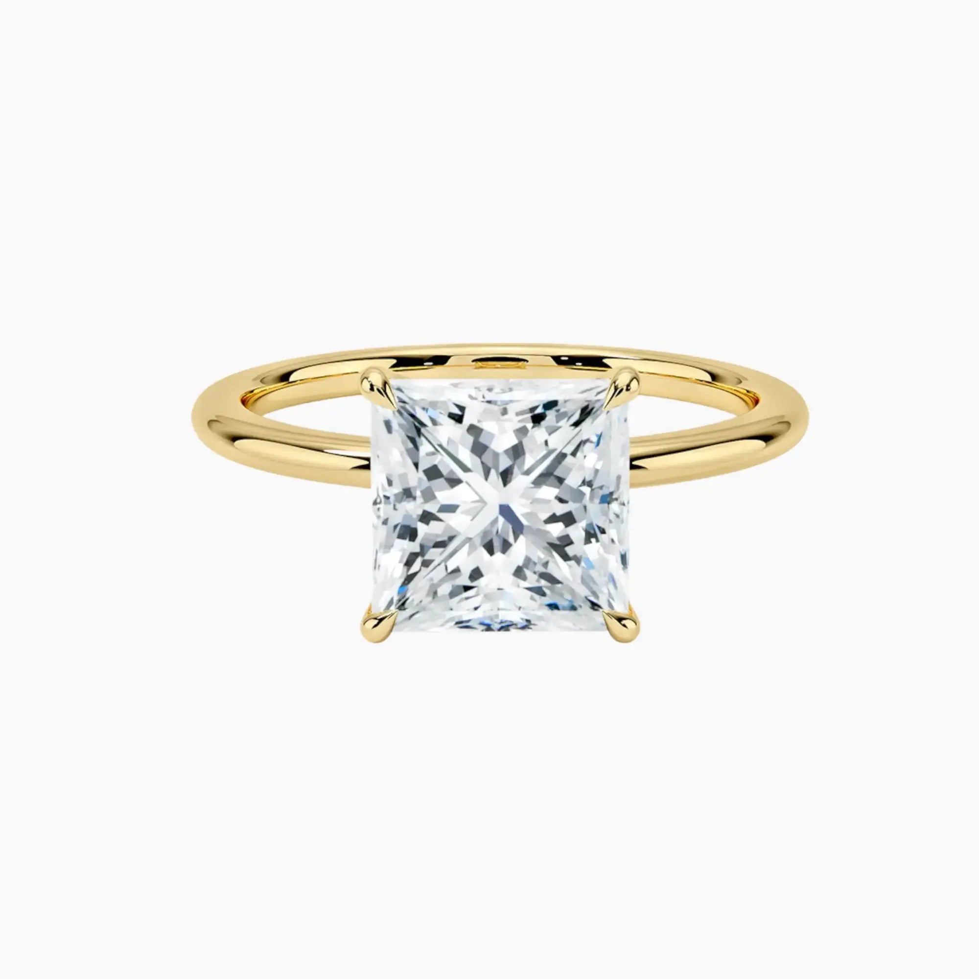 Brielle Princess Solitaire 2 Carat Lab Grown Diamond Engagement Ring in 14K White Gold