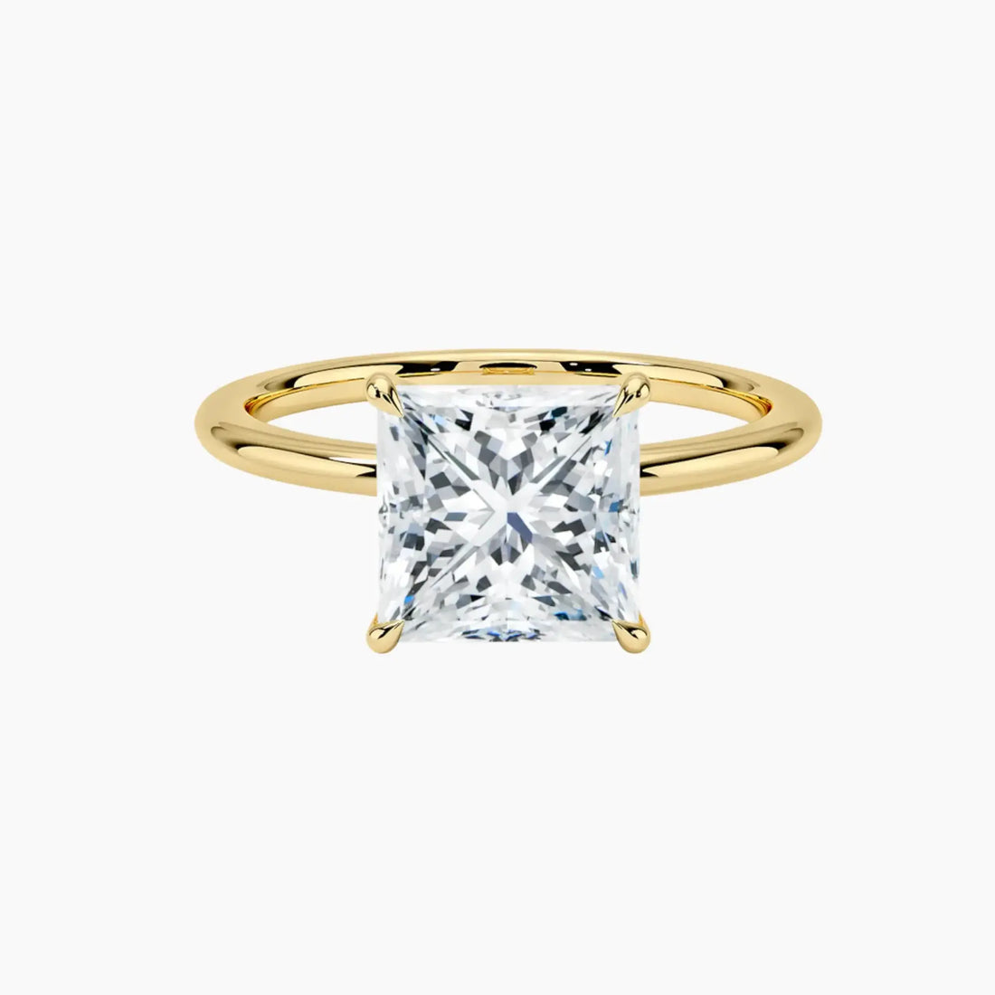 Brielle Princess Solitaire Diamond Ring Setting in 18K Rose Gold