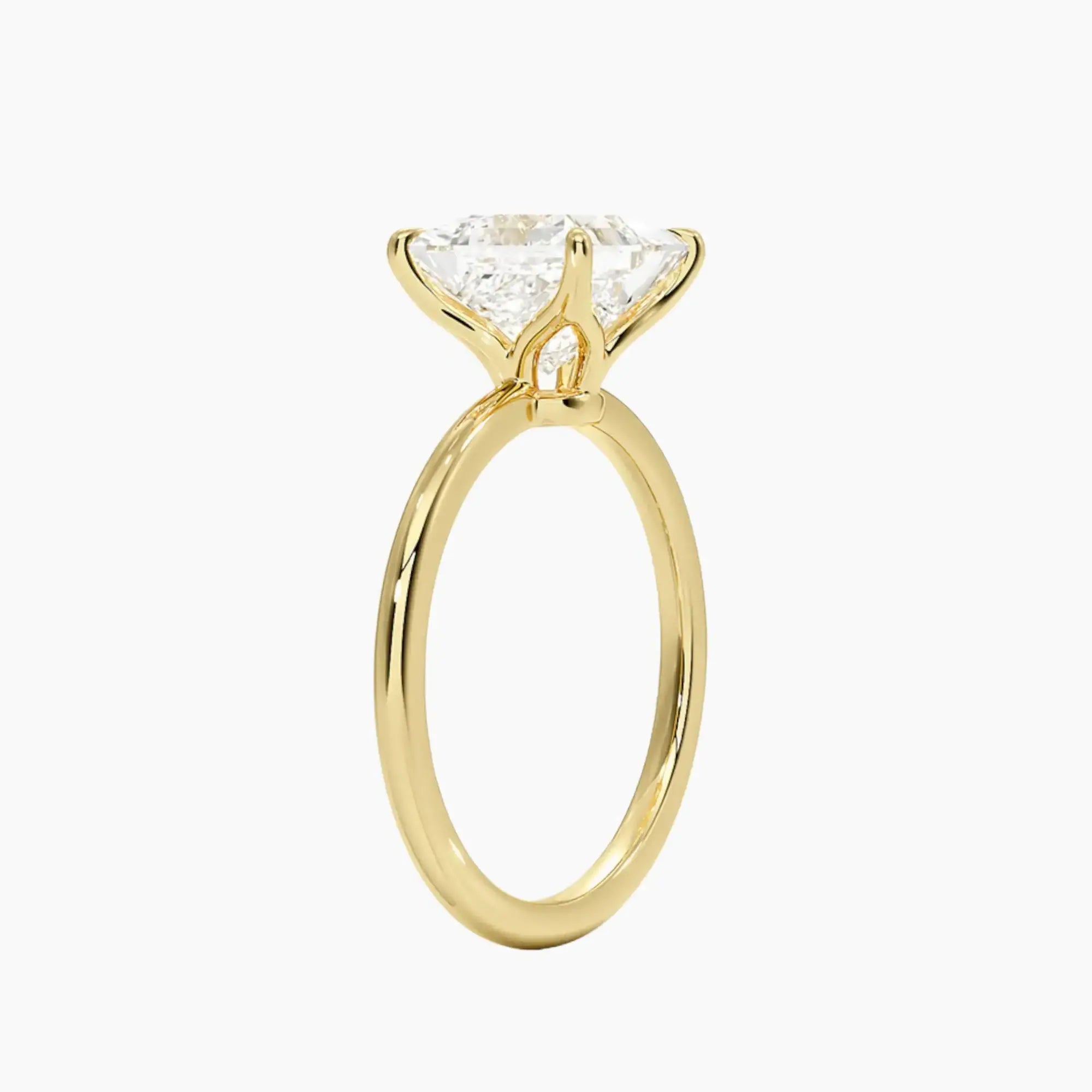Brielle Princess Solitaire 1 Carat Lab Grown Diamond Engagement Ring in 18K Yellow Gold