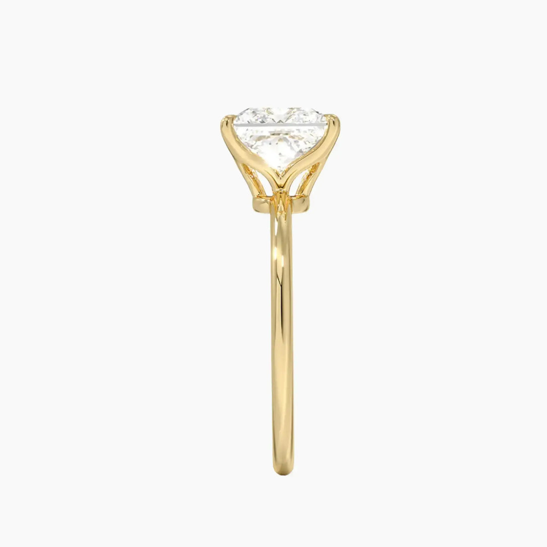 Brielle Princess Solitaire Diamond Ring Setting in 18K White Gold
