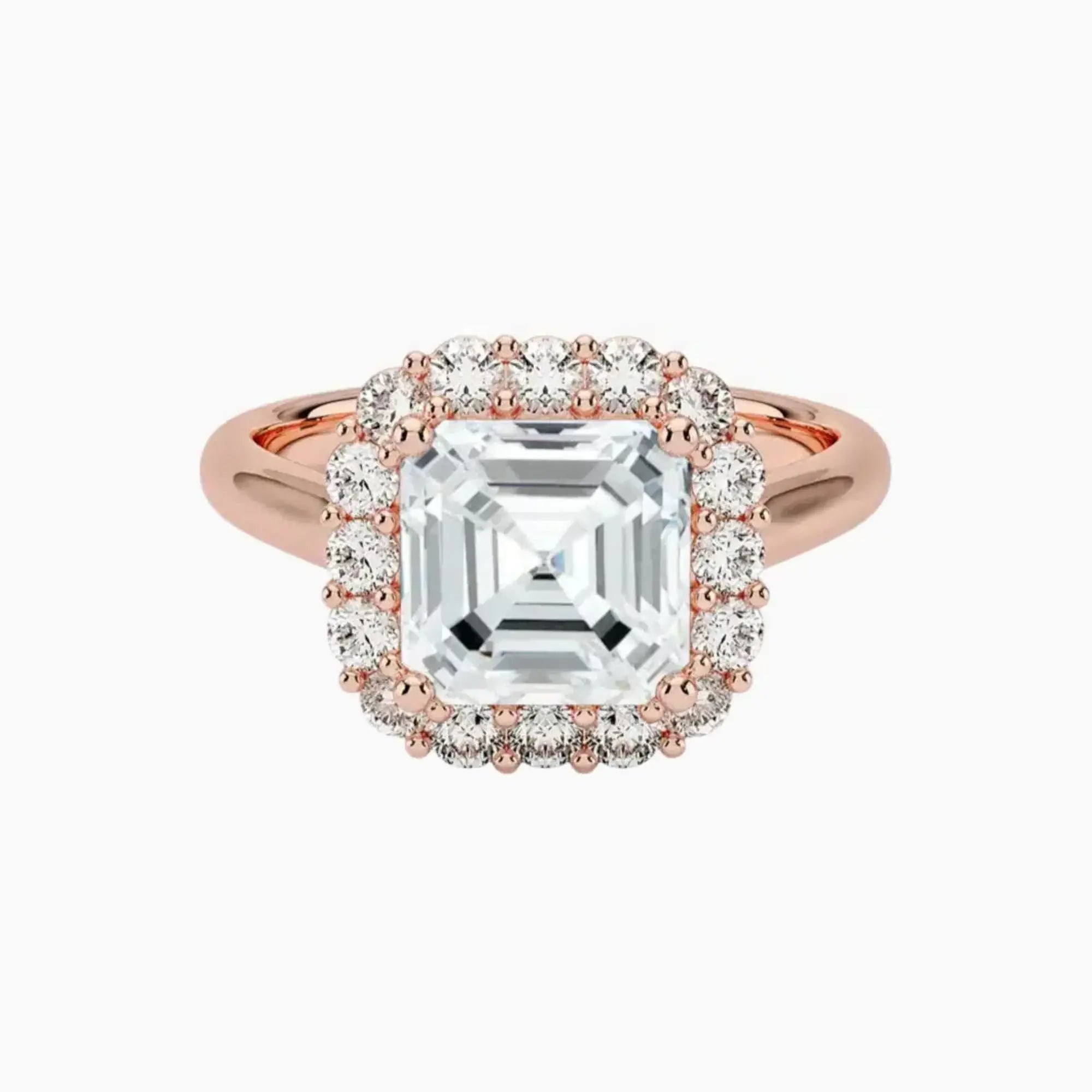 Fiora Asscher Designer 2 Carat Lab Grown Diamond Engagement Ring in 14K Yellow Gold