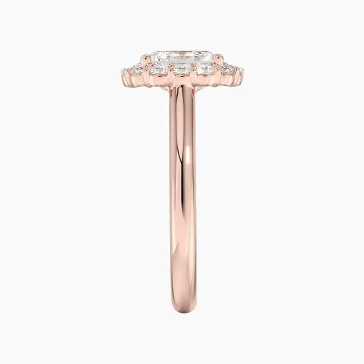 Fiora Asscher Designer 1.5 Carat Lab Grown Diamond Engagement Ring in 18K Yellow Gold
