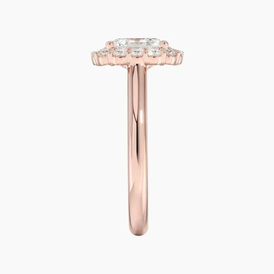 Fiora Asscher Designer 1 Carat Lab Grown Diamond Engagement Ring in 18K Yellow Gold