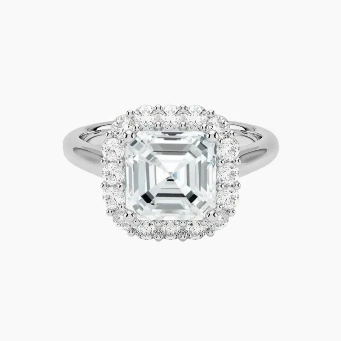 Fiora Asscher Designer 1.5 Carat Lab Grown Diamond Engagement Ring in 18K Yellow Gold