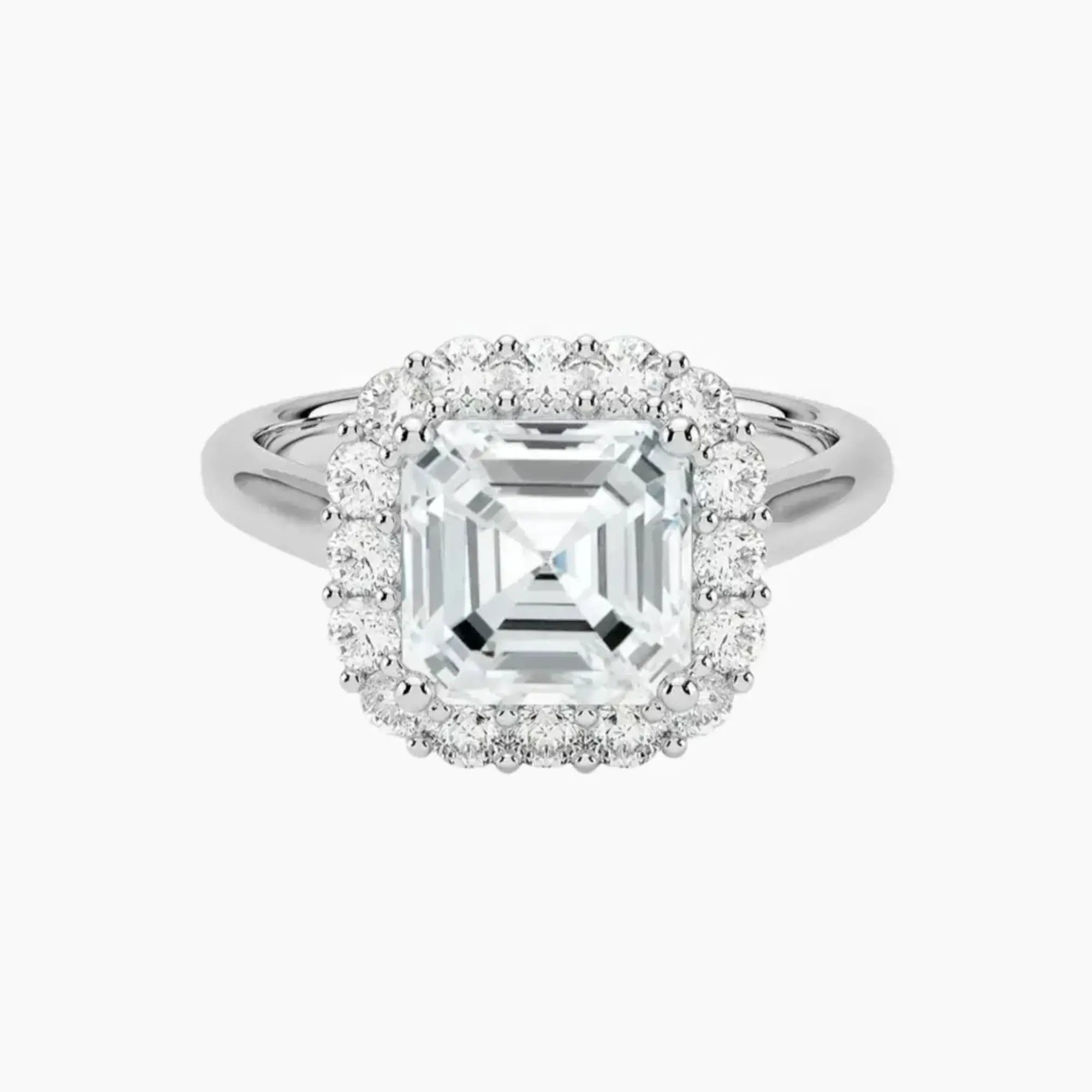 Fiora Asscher Designer 1 Carat Lab Grown Diamond Engagement Ring in 14K Rose Gold