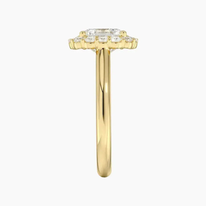Fiora Asscher Designer 3 Carat Lab Grown Diamond Engagement Ring in 18K Rose Gold