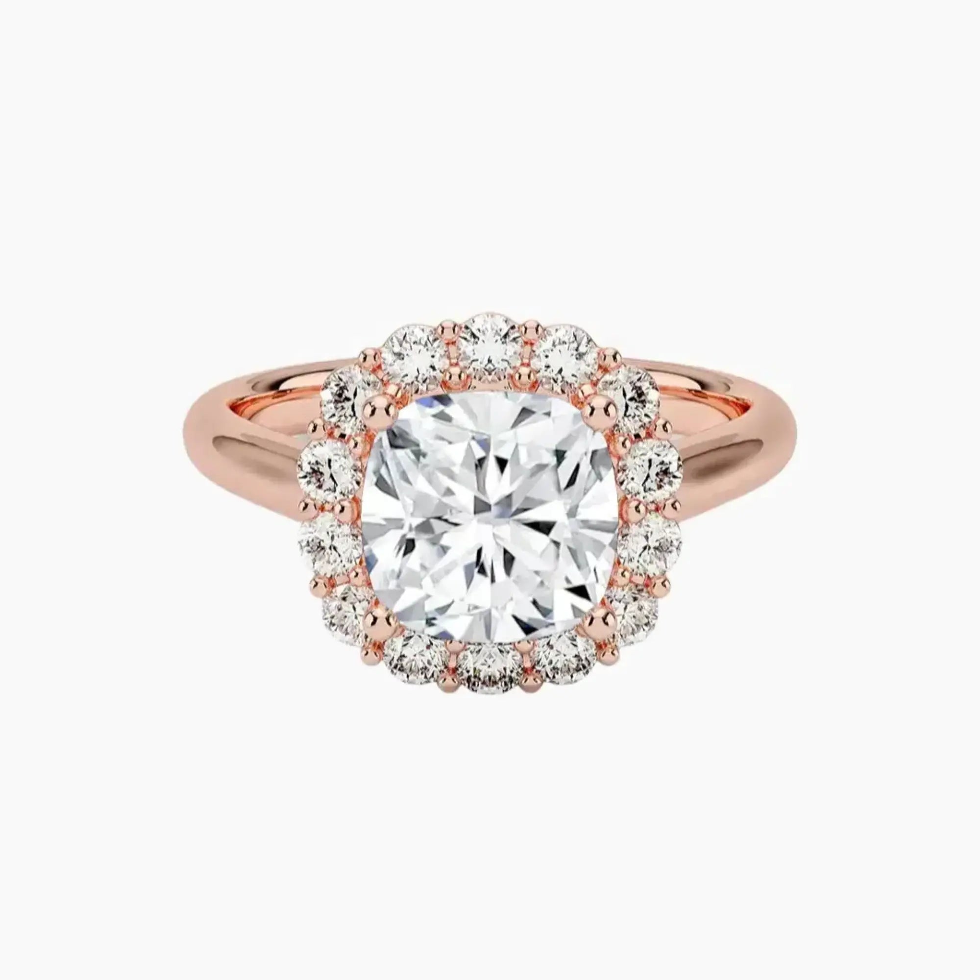 Fiora Cushion Designer 2 Carat Lab Grown Diamond Engagement Ring in 18K Yellow Gold