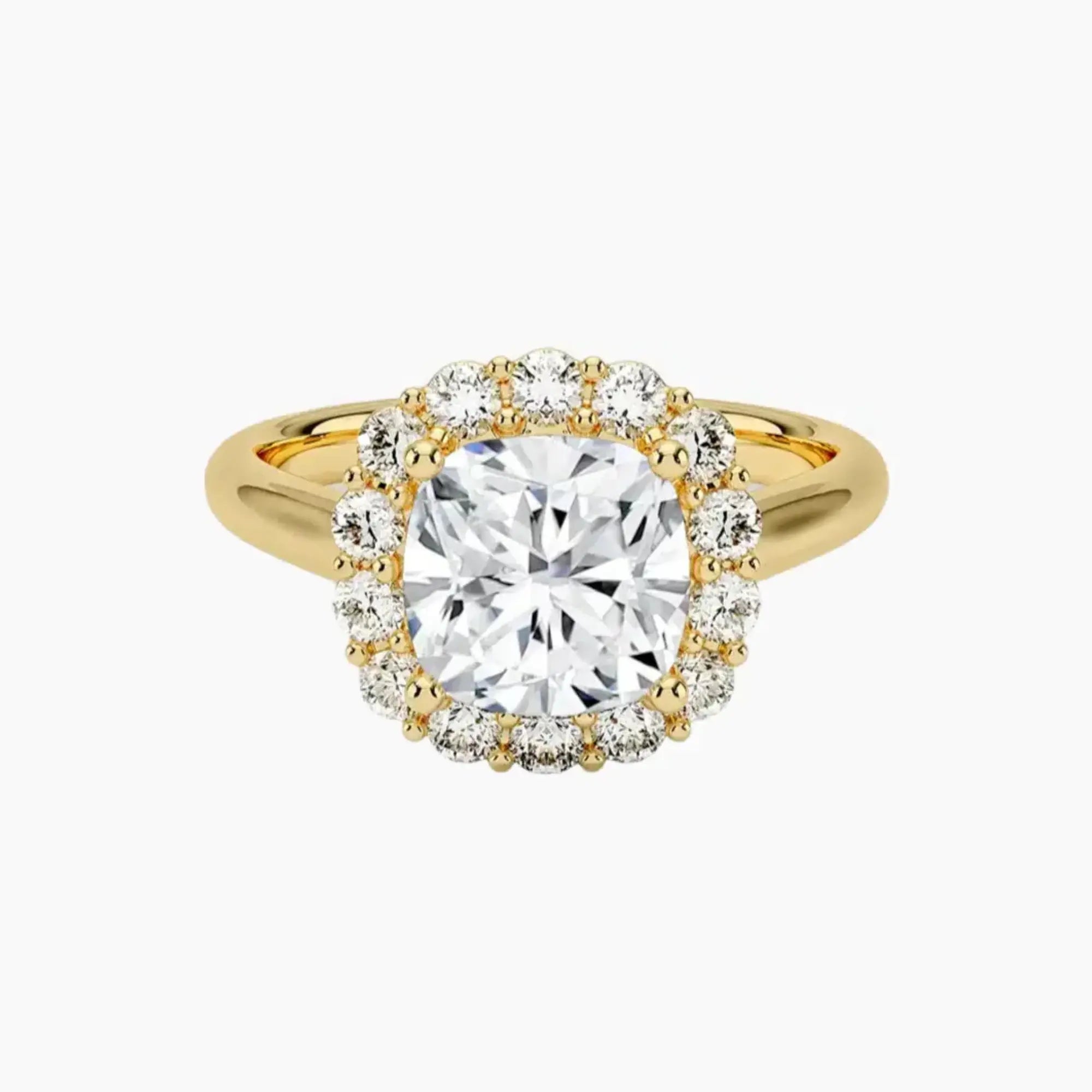Fiora Cushion Designer Diamond Ring Setting in 14K Yellow Gold