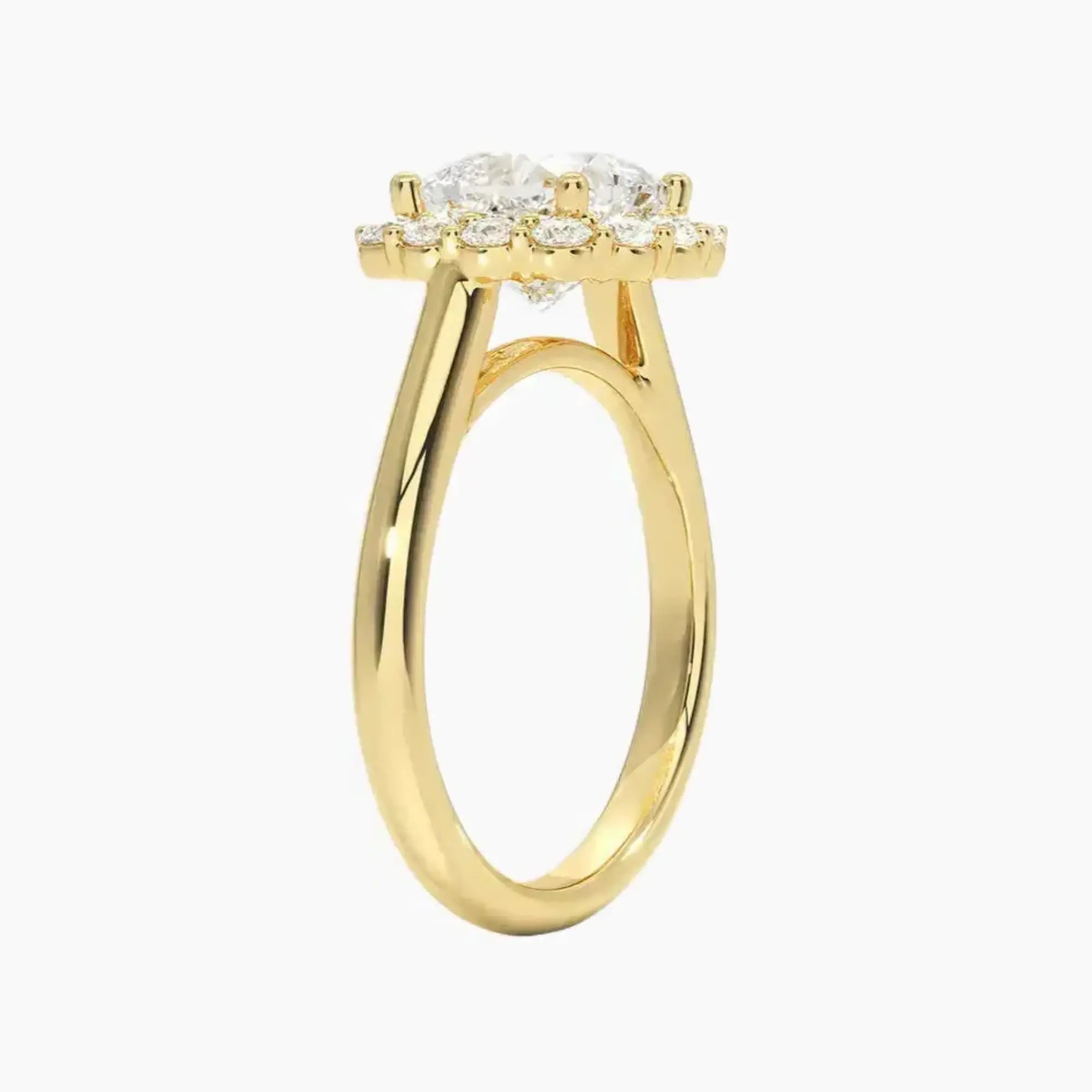 Fiora Cushion Designer Diamond Ring Setting in 18K Yellow Gold