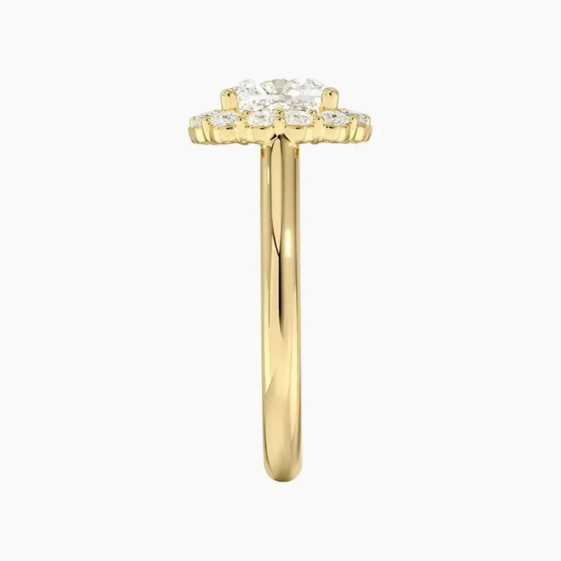 Fiora Cushion Designer 1 Carat Lab Grown Diamond Engagement Ring in 18K Yellow Gold