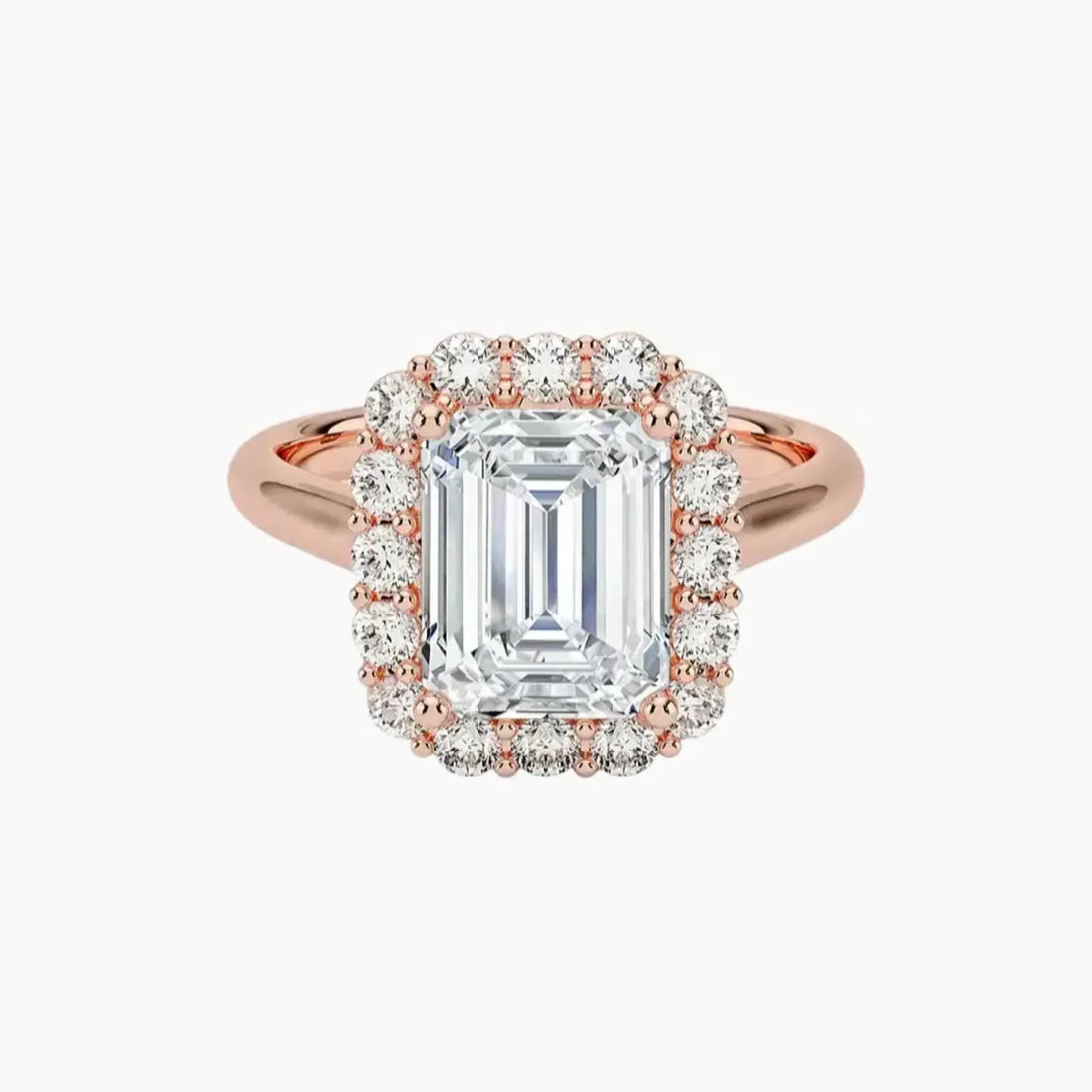 Fiora Emerald Designer Diamond Ring Setting in 14K White Gold