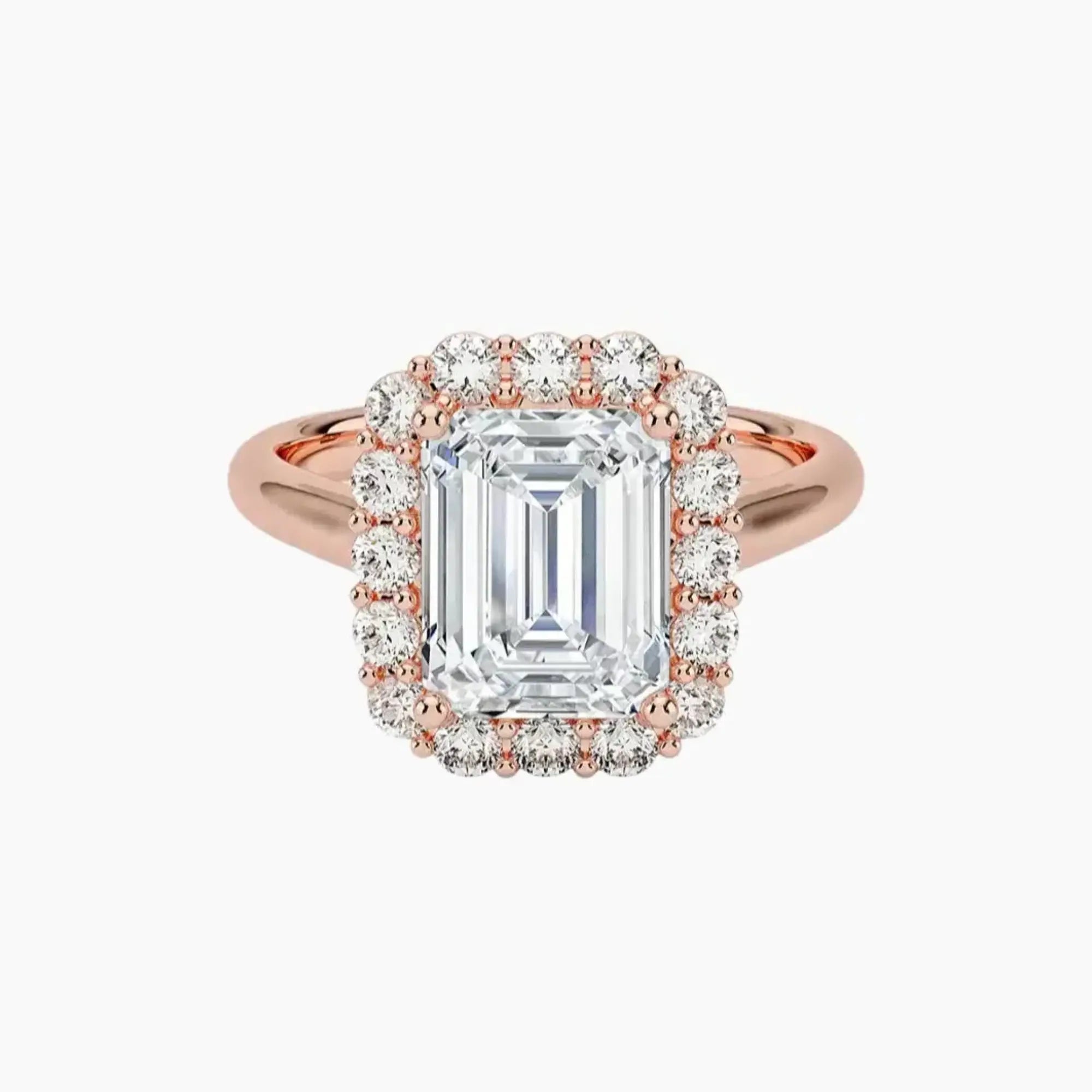 Fiora Emerald Designer 2 Carat Lab Grown Diamond Engagement Ring in 14K Yellow Gold