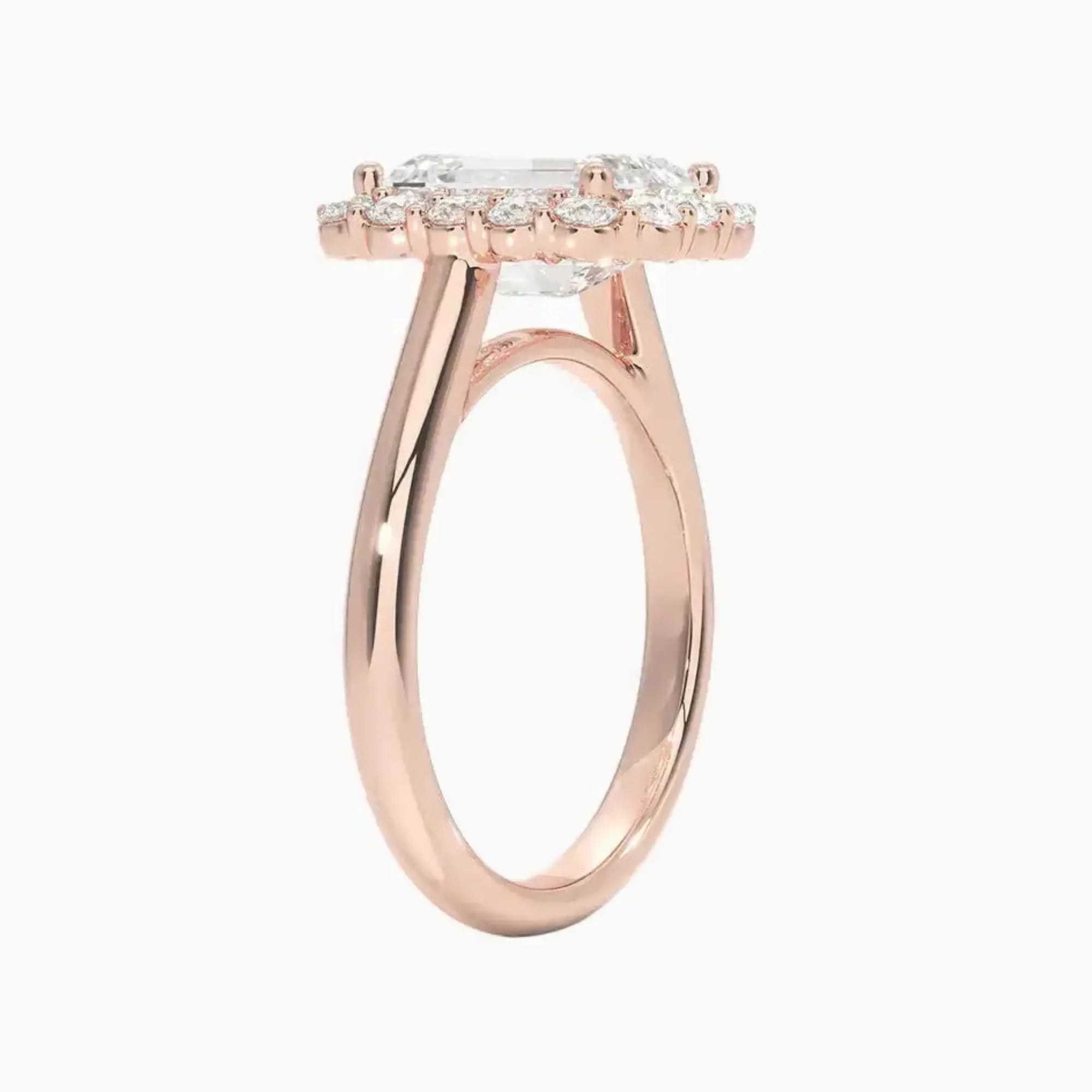 Fiora Emerald Designer 2.5 Carat Lab Grown Diamond Engagement Ring in 18K White Gold