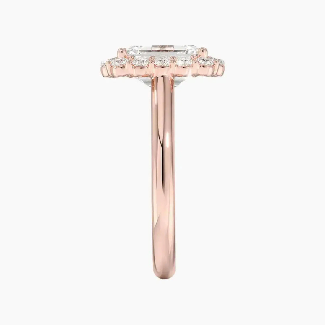 Fiora Emerald Designer 2 Carat Lab Grown Diamond Engagement Ring in 14K Rose Gold