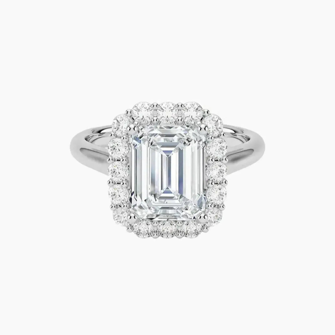 Fiora Emerald Designer Diamond Ring Setting in 18K Rose Gold