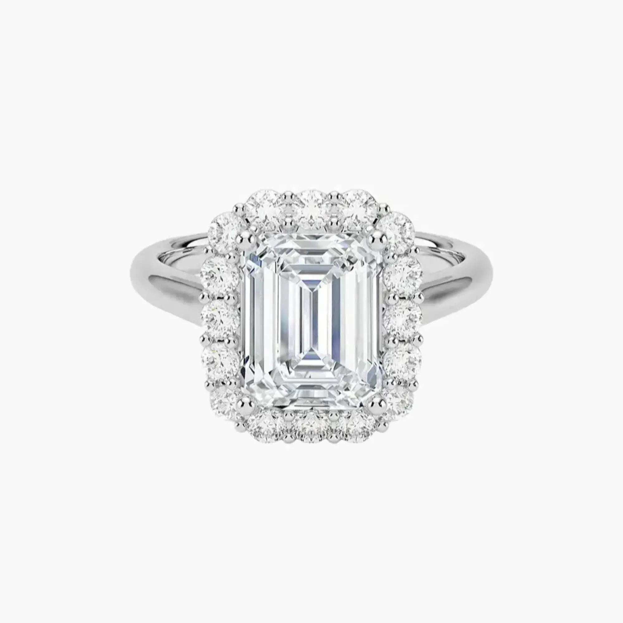 Fiora Emerald Designer 2 Carat Lab Grown Diamond Engagement Ring in 18K Yellow Gold