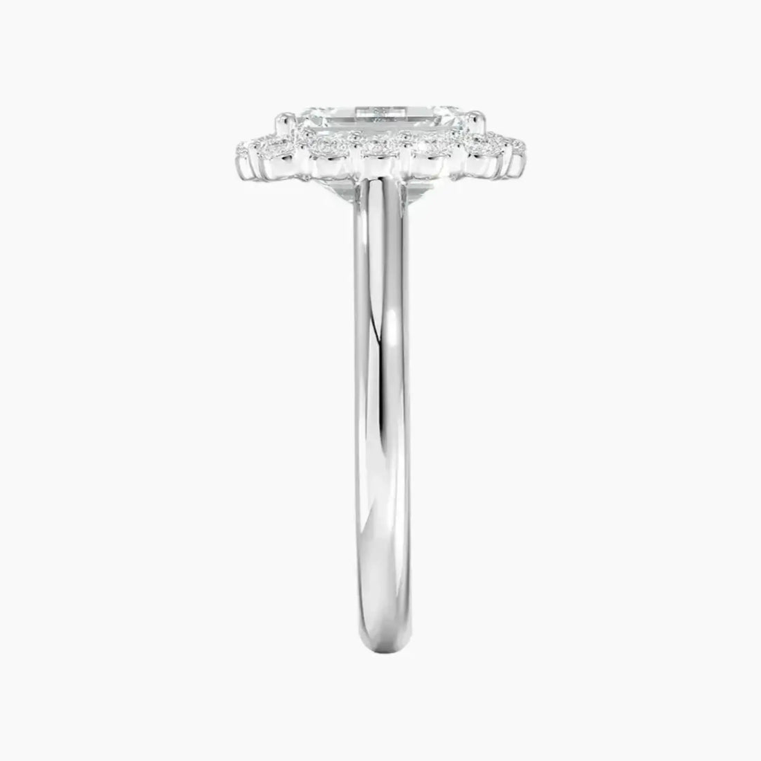 Fiora Emerald Designer Diamond Ring Setting in 18K Rose Gold