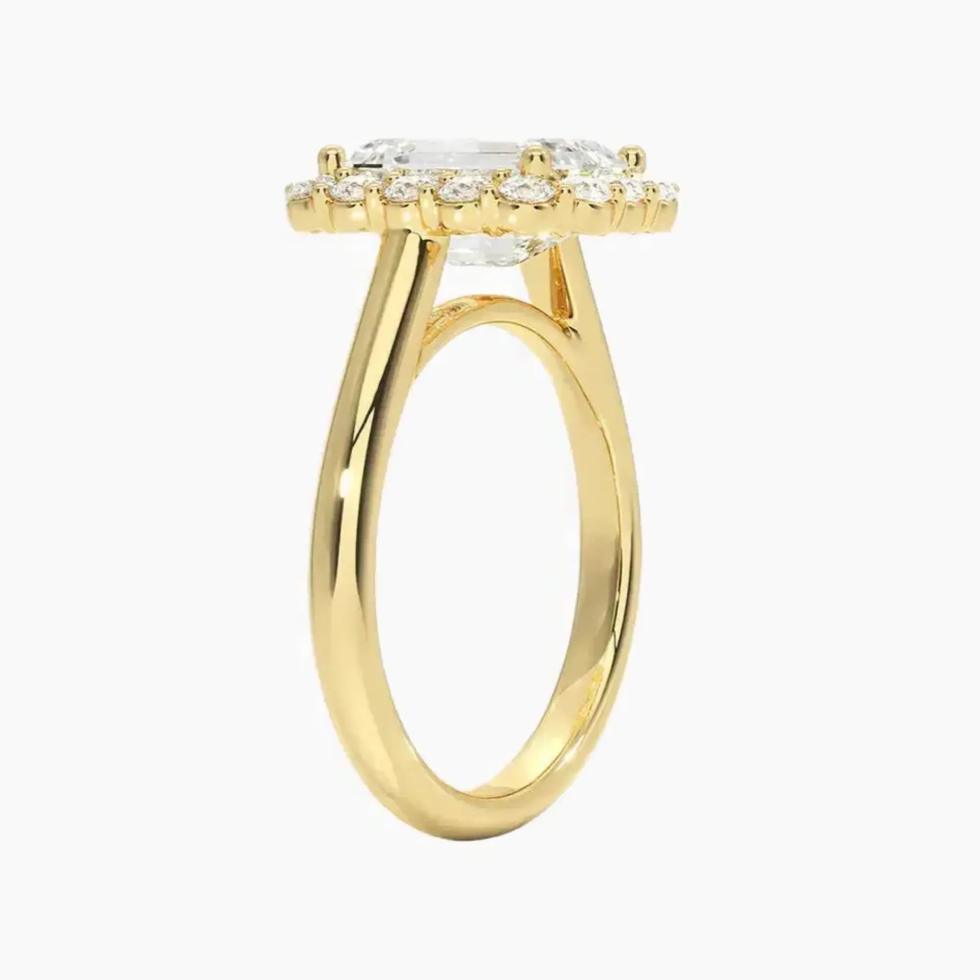 Fiora Emerald Designer 2.5 Carat Lab Grown Diamond Engagement Ring in 18K White Gold