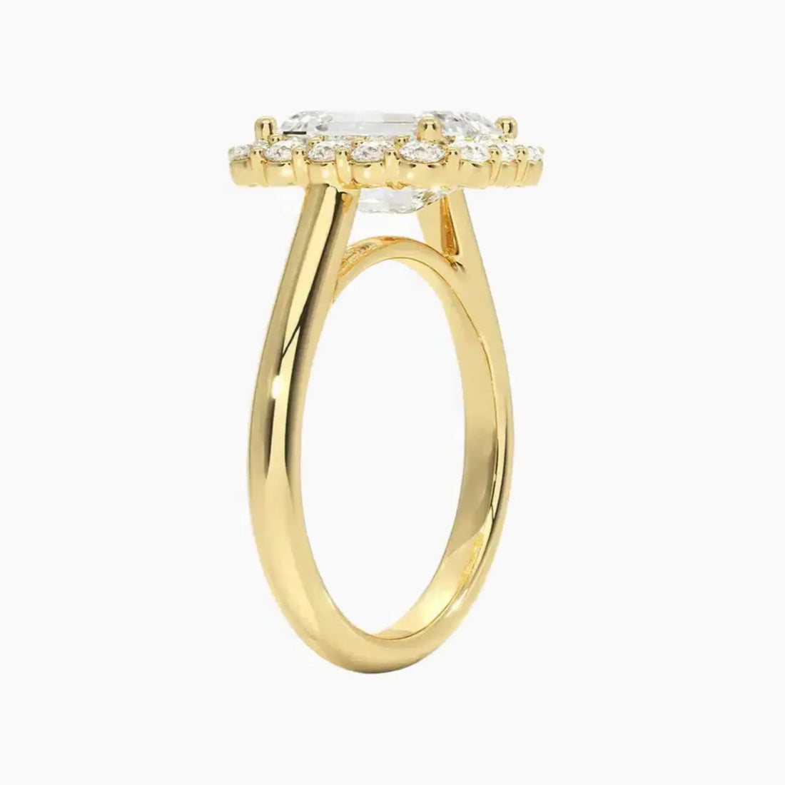 Fiora Emerald Designer Diamond Ring Setting in 18K Rose Gold