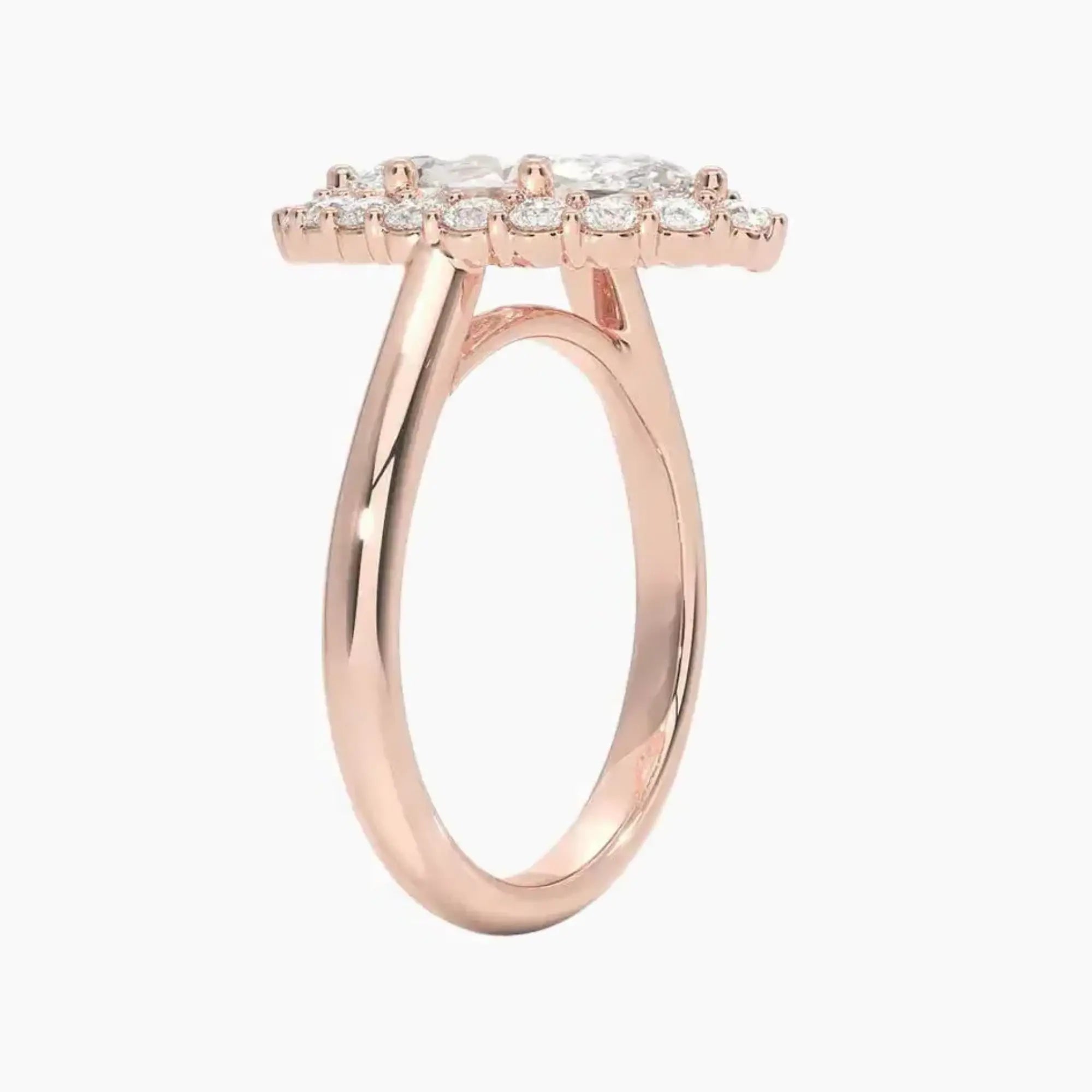 Fiora Marquise Designer 1 Carat Lab Grown Diamond Engagement Ring in 18K White Gold
