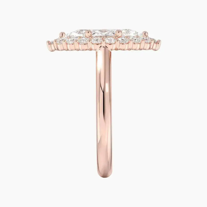 Fiora Marquise Designer 3 Carat Lab Grown Diamond Engagement Ring in 14K Yellow Gold