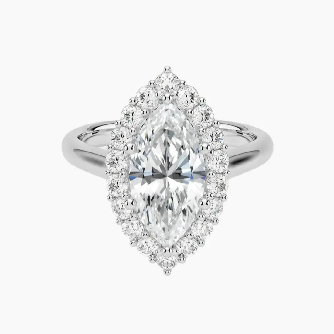 Fiora Marquise Designer 2.5 Carat Lab Grown Diamond Engagement Ring in 14K Yellow Gold