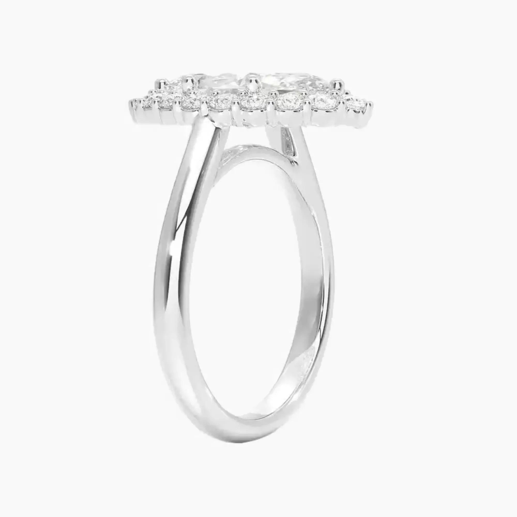 Fiora Marquise Designer 3 Carat Lab Grown Diamond Engagement Ring in 14K White Gold