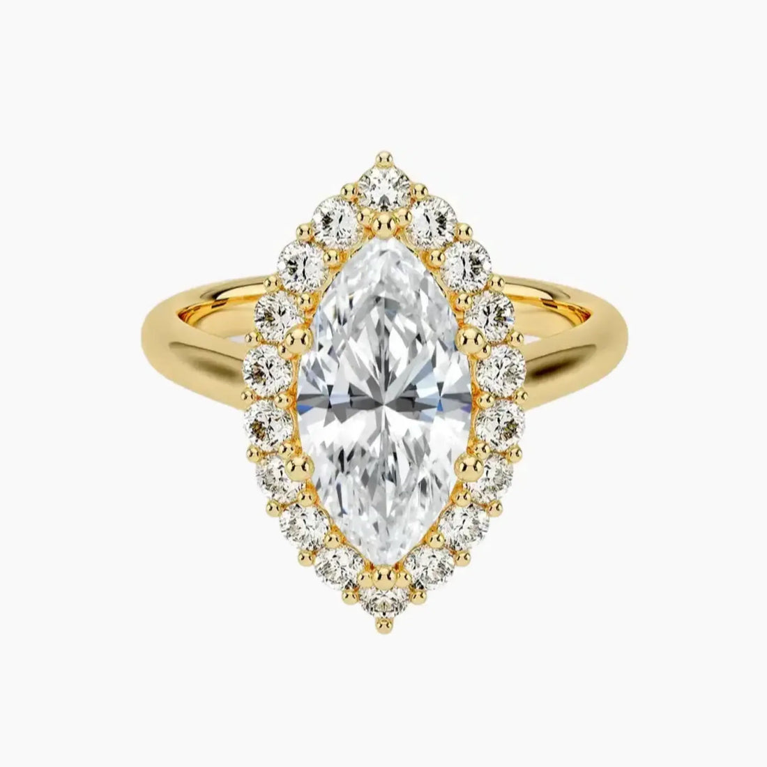 Fiora Marquise Designer 1 Carat Lab Grown Diamond Engagement Ring in 14K Rose Gold